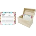 thumbnail image 1 of Recipe Box with 50 Count Floral Recipe Cards, Recipe Card Box, Recipe Boxes, Wooden Recipe Box, 1 of 3