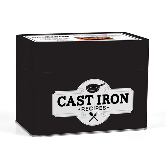 Recipe Card Collection Tin Cast Iron Recipe Card Collection Tin: 72 Recipe Cards + 28 Blank Cards to Write Your Own Recipes + 5 Tabbed Sections, (Hardcover)