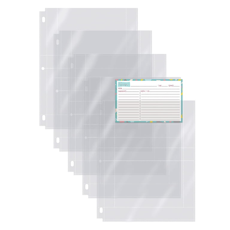 recipe card sleeves for binders Amazon.com: 20 Pack of Recipe Card Page Protectors, Clear Refill Sheets  Recipe Organizer for 3 Ring Binders, 4