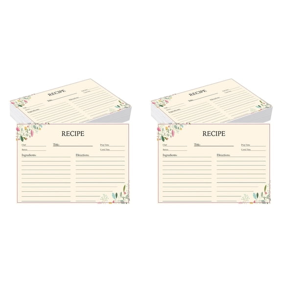 Recipe Card Stock 4x6 Inches 50 Sheets Blank Recipe Cards Blank Index CardsforRecipe Organization Cooking Kitchen Notes And Meal Tracking, 100 Pack Recipe Cards, Blank Cooking Index Cards