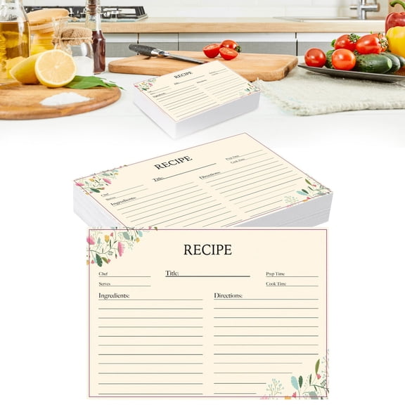Recipe Card Stock, Recipe Cards 4X6 Inches,Double Sided Recipe Card Stock 50 Sheets Blank Cardstock Cards Blank Index Cards for Recipe Organization Cooking Kitchen Notes and Meal Tracking