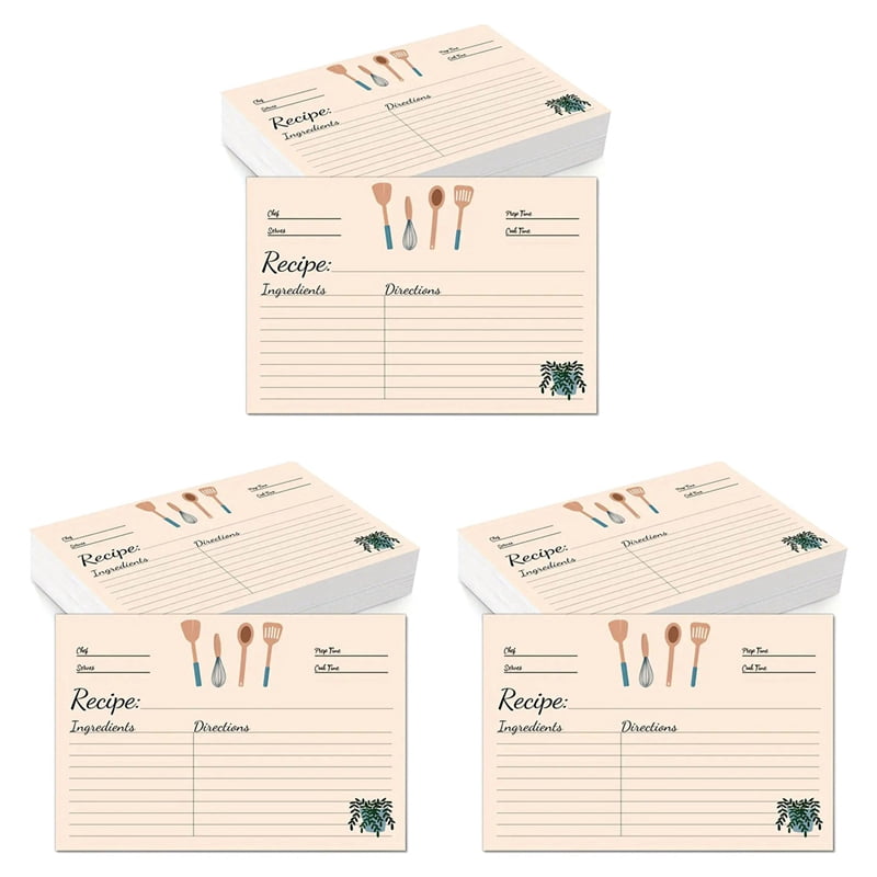 Recipe Cards 4X6Inches Set of 300 Double Sided Thick Cardstock Blank Recipe Cards for Mom, Sister, Daughter, Friend Gift
