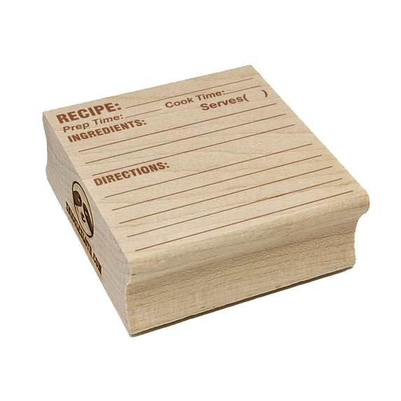 Recipe Fill-In Card Square Rubber Stamp Stamping Scrapbooking Crafting - Large 2.75in