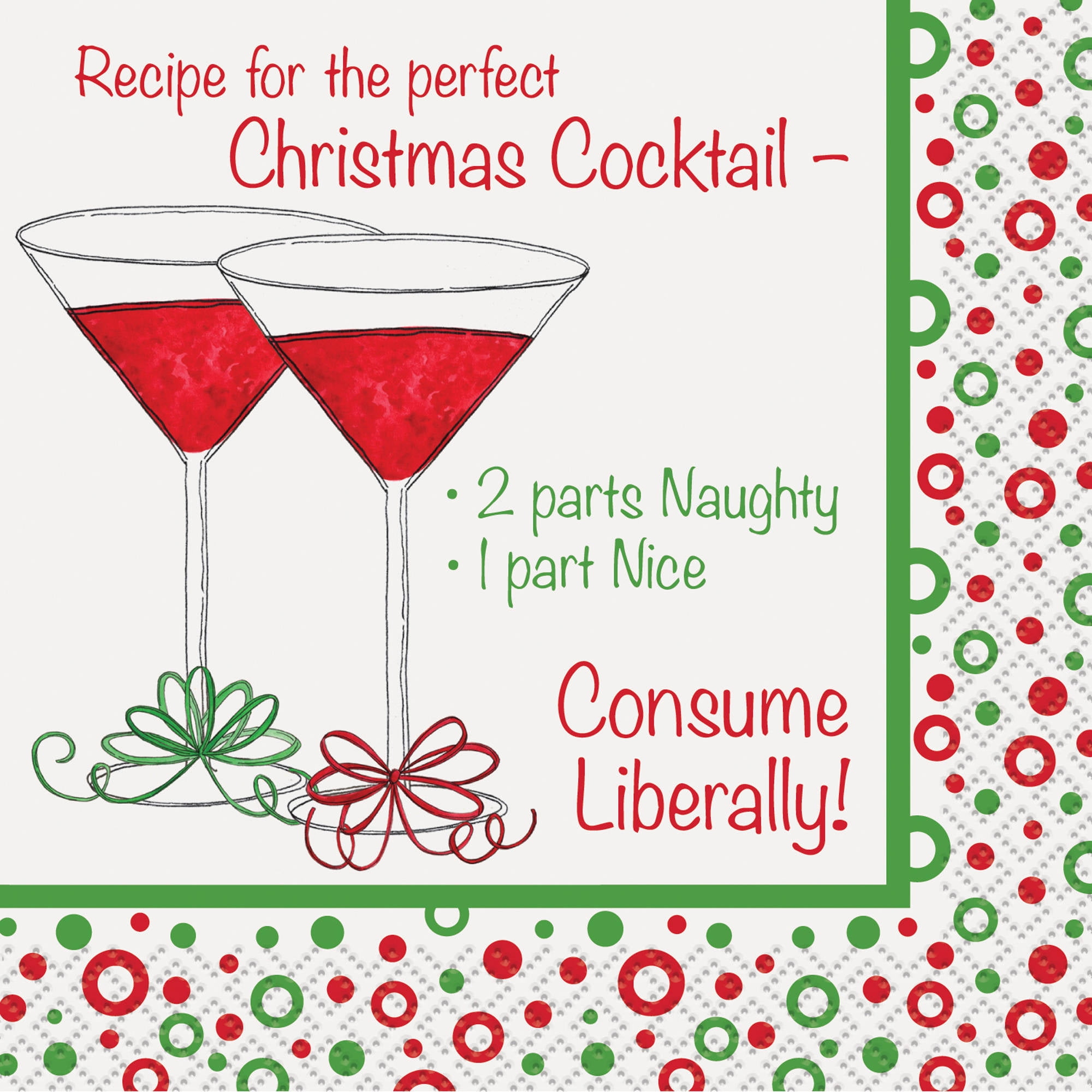 Recipe For The Perfect Christmas Cocktail Napkins, 16ct