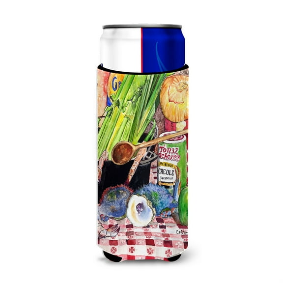 Carolines Treasures 8825-2MUK Recipe For Gumbo And Potato Salad Flag Michelob Ultra bottle sleeves For Slim Cans - 12 oz.