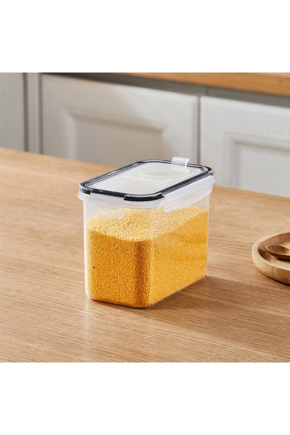 Recipiente hermético transparente con tapa almacenar alimentos. Botes plá alimentos secos, ideal organizar y almacenar alimentos en la despensa la cocina. Apto lavavajillas.