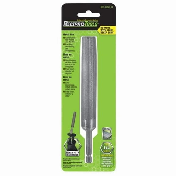 Reciprotools RCT-HRM-10 Half Round File Metal Use Accessory Attachment,Gray,Small