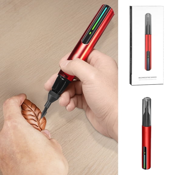 Reciprocating Sander Mini Detail Sander Tool USB Quick Charging Sanding Pen With 8 Sanding Heads Self Sandpapers 3 Gears Adjustable Pen Sander Grinding Polish Portable Travel Tools Outdoor Indoor