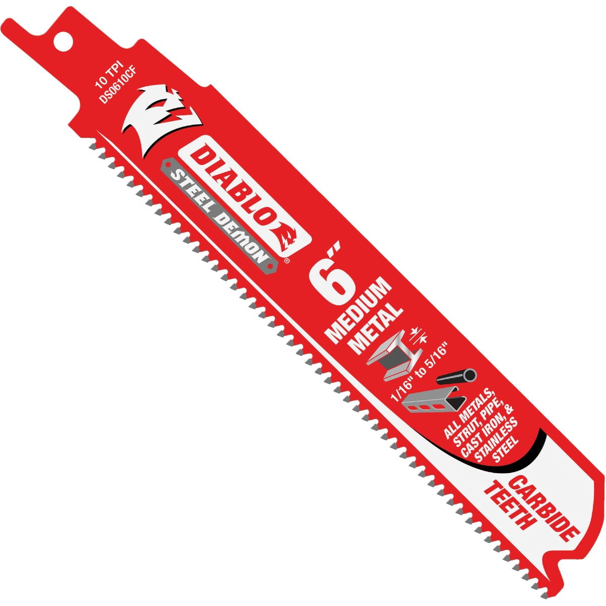 Reciprocating Saw Blade, 6" L x 1" H