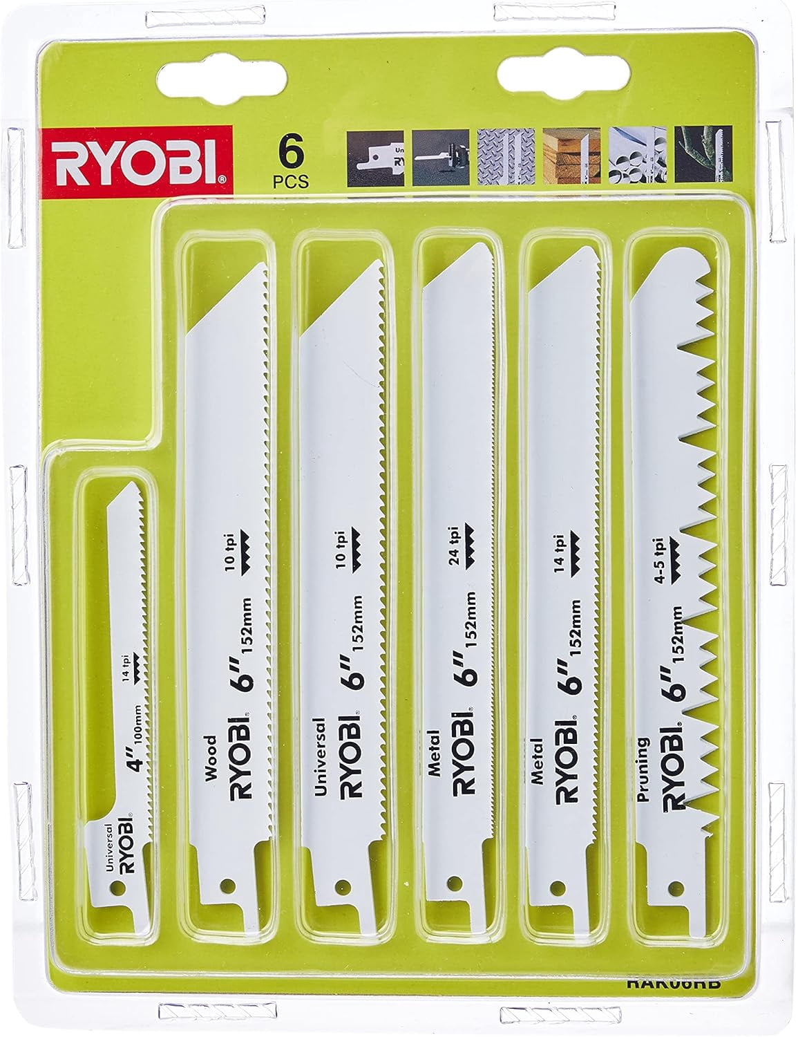 Reciprocating Saw Blade Set, 6 Piece