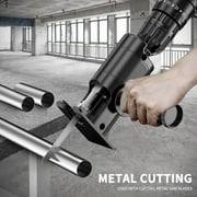 Reciprocating Saw Drill Adapter Conversion Kit, Woodworking Modification Tool with 3 Saw Blades, Slotting & Hole Opening, Stainless Steel & Plastic, Auxiliary Handle Included