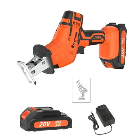 Reciprocating Saw | Long-Lasting Battery & Fast Charge, 3500SPM High Power | Multi-Blades & Scraper for Wood/Metal/PVC Cutting, Paint/Rust Removal | Safety Lock+Overheat Protection, Christmas Gift