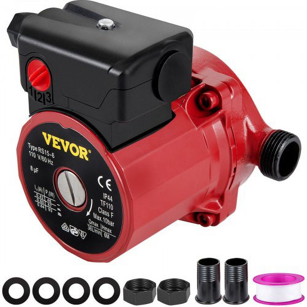 93W Red Aluminum Water Circulation Pump with Brass Fittings