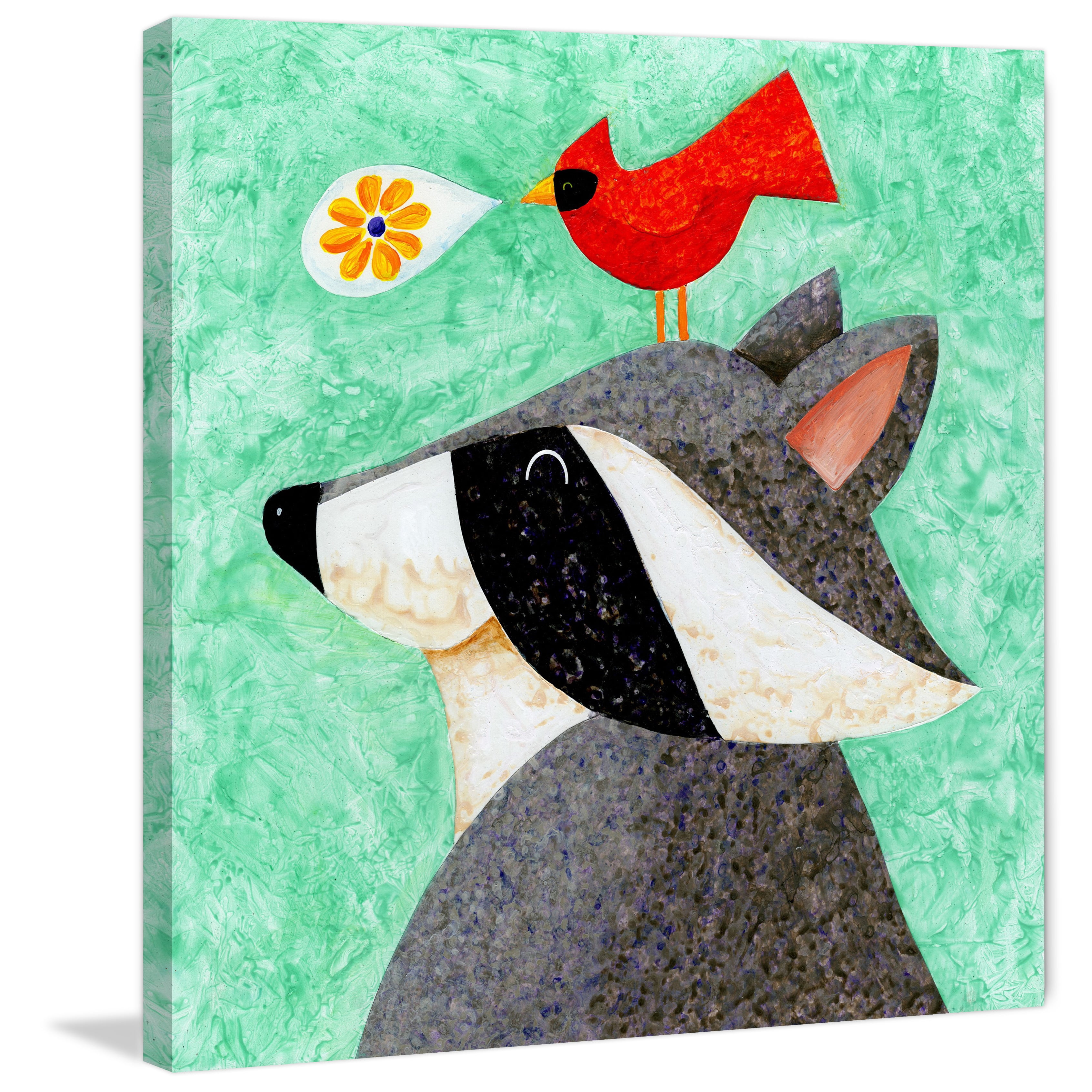 "Recital for Raccoon" Painting Print on Wrapped Canvas