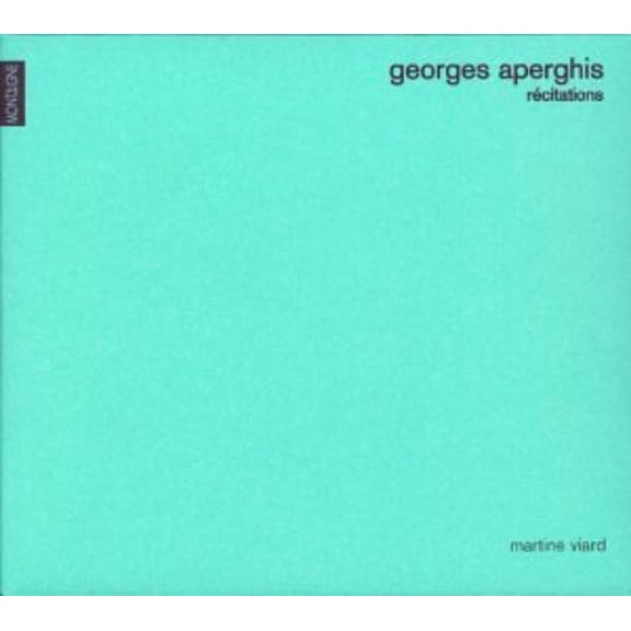 Georges Aperghis Recitations (Viard) (CD) Album