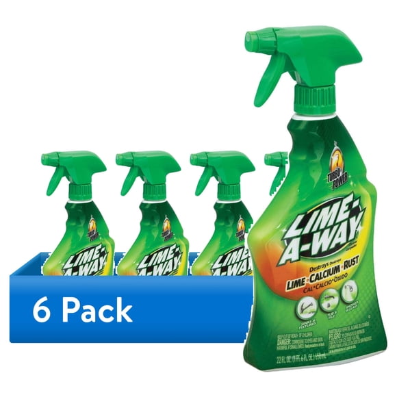(6 pack) Lime-A-Way Hard Water Stain Remover Spray, Removes Lime, Calcium & Rust in Seconds, Bathroom Cleaner, 22 fl oz