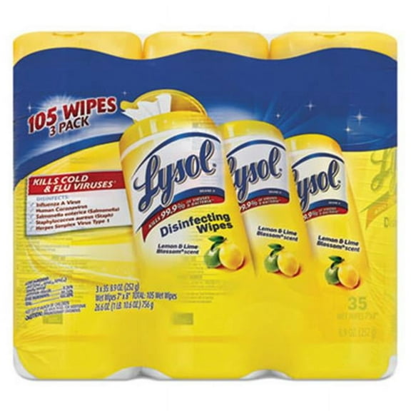 Reckitt Benckiser Professional  Disinfecting Wipes, 7 x 8, White, Lemon & Lime Blossom