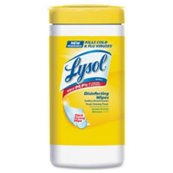 Reckitt Benckiser RAC77182CT Disinfecting Wipes-80 Wipes-Tub-6 Tubs-CT-Lemon-Lime Blossom