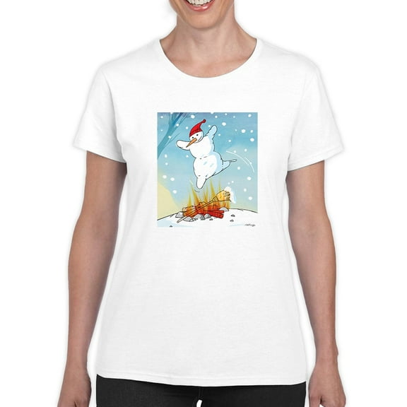 Reckless Snowman T-Shirt Women -Hicabi De Merc Designs, Female x-Large