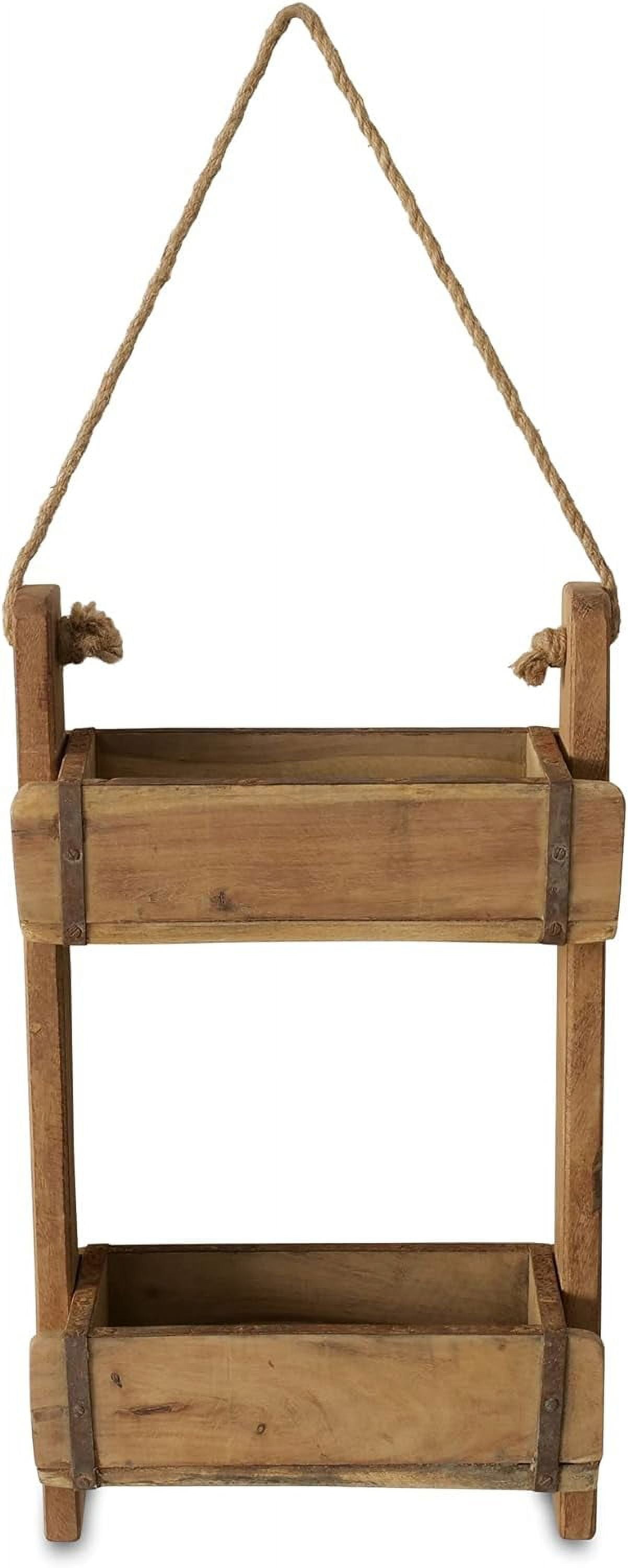 Reclaimed 2 Shelf Brick Box Wall Rack, Rustic Home Style, Recycled Wood ...