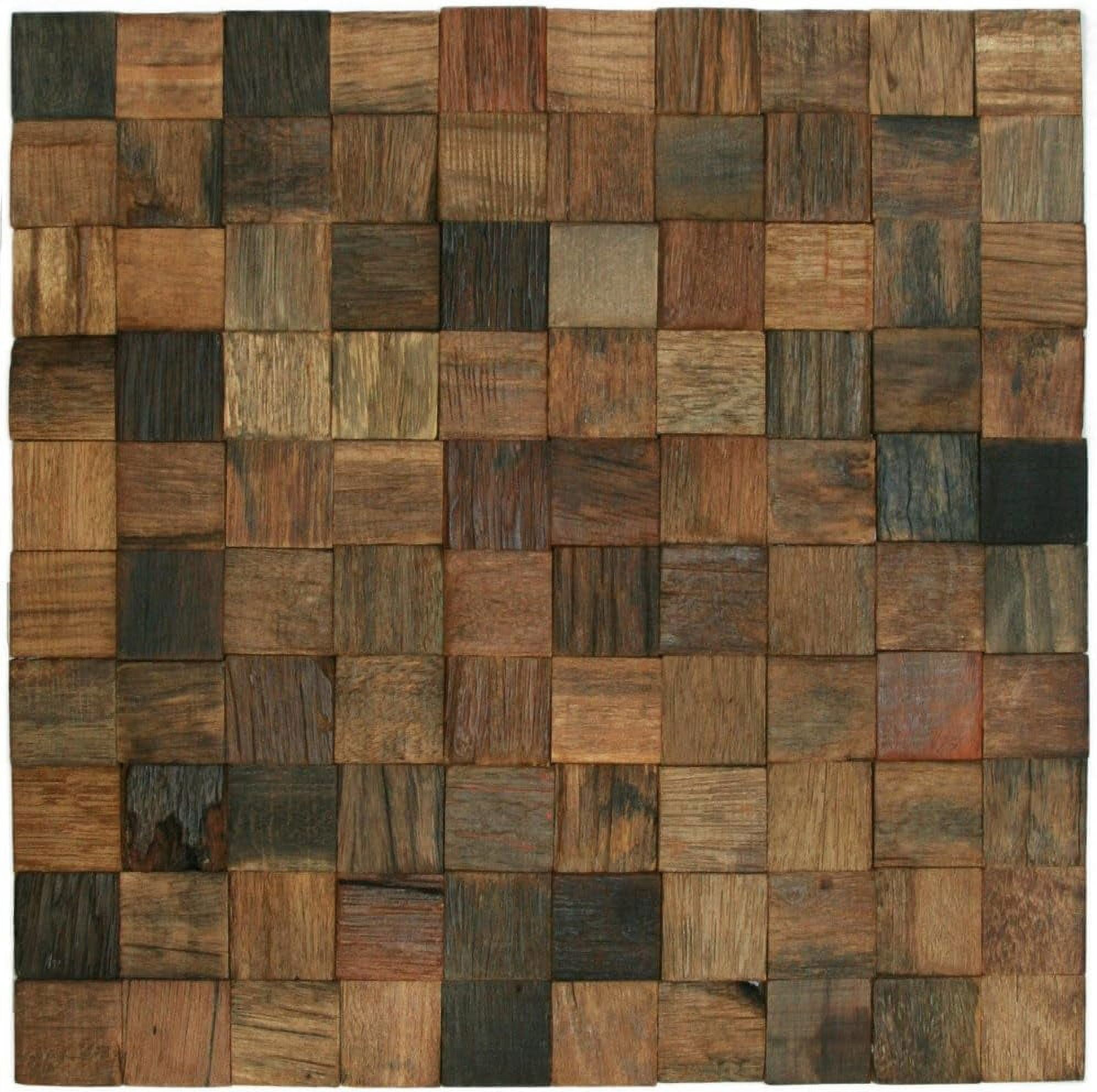 Reclaimed boat wood tiles 1 25 x 1 25 x 12 x 12 sheet eco friendly