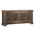 thumbnail image 1 of Reclaimed Wood 4 Door Sideboard with Hand Carved Floral Pattern, Brown, 1 of 8