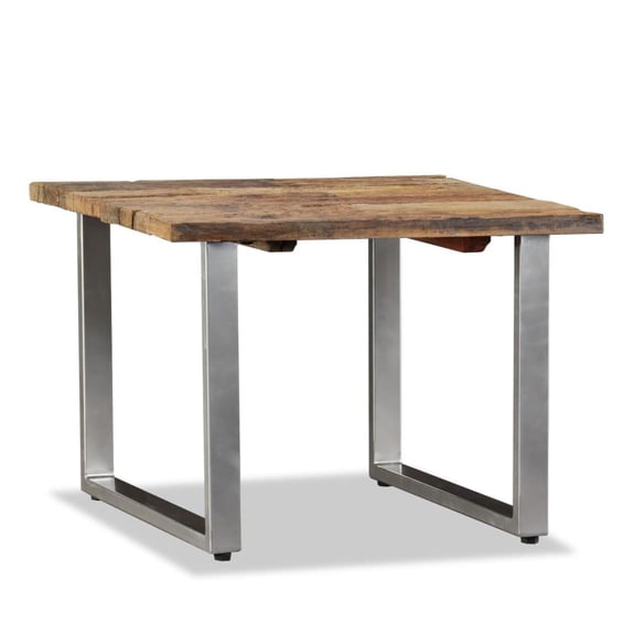 Reclaimed Wood Coffee Table, 21.7" Industrial Style Living Room Table, Solid Wood & Wrought Iron Legs, Vintage End Table, Easy Assembly Brown
