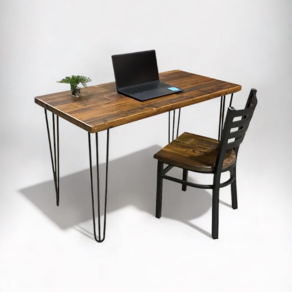 Reclaimed Wood Hairpin Desk with Metal Legs