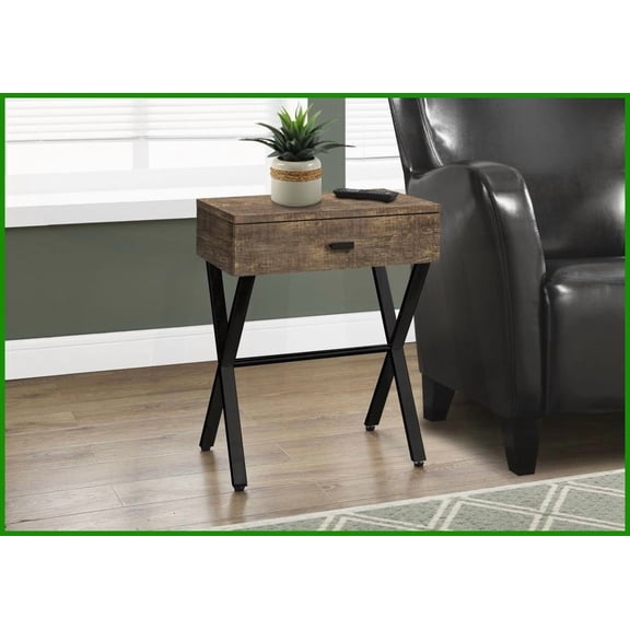 Reclaimed Wood-Look Coffee Table with Black Metal Base  Mid-Century Style, Stable & Multi-Use for Living Room