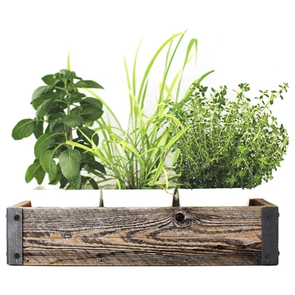 Reclaimed Wood Planter Box with Metal Brackets (Large - 36")