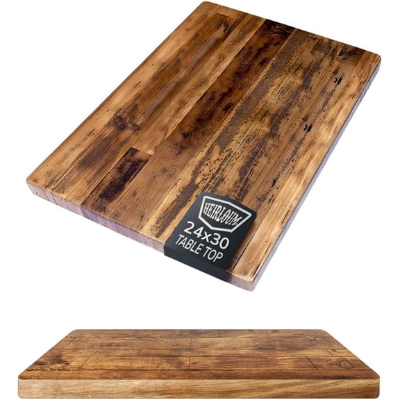 Reclaimed Wood Table Top - Rustic Recycled Wooden Piece Perfect for Kitchens, Dining and Coffee Table Tops (Reclaimed Wood Table Top - Economy, 24" x 30")