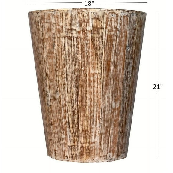 Reclaimed Wood round Cone shaped 18 inch Side table, Accent Table, End Table or Plant Stand. Distressed Sandy Brown Distressed