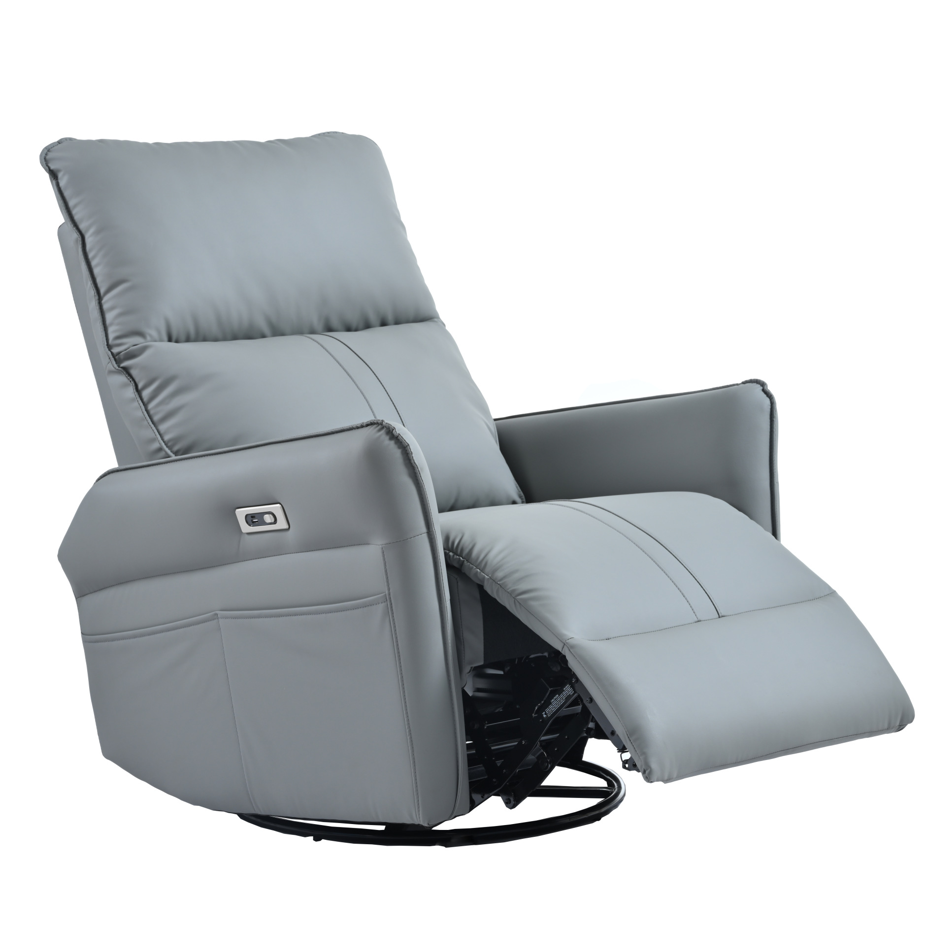 Recliner Chair, 270° Power Swivel Rocker Recliner Chair with USB Ports