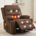 thumbnail image 1 of Recliner Chair,360 Swivel Rocker Chair for Adults,PU Leather Glider Rocker Recliners with Footrest,Oversized Manual Reclining Rocking Chair for Living Room, High Back, Upholstered Deep Seat, 1 of 8