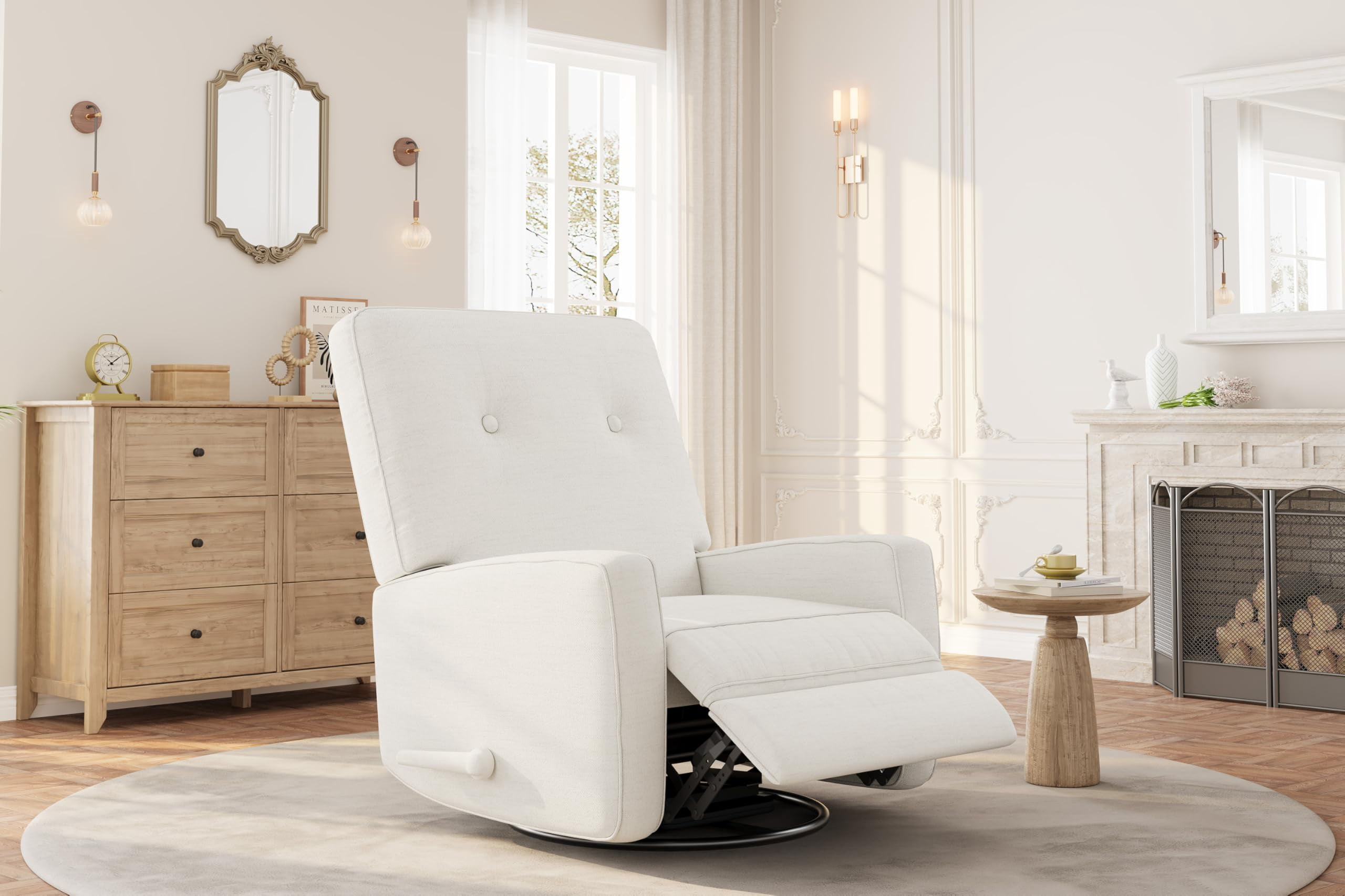 Recliner Chair,360 Swivel Rocker Chair For Adults,Upholstered Glider ...