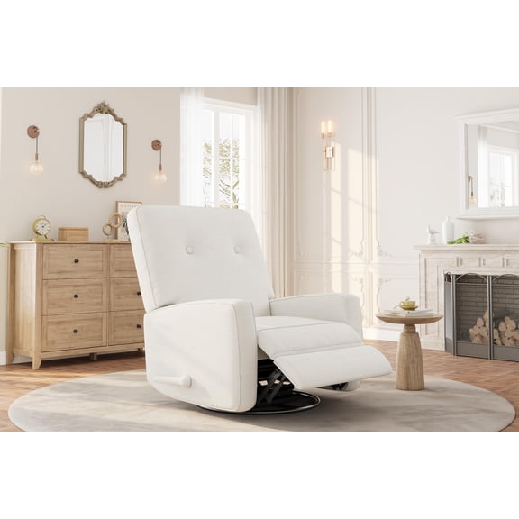 Recliner Chair,360 Swivel Rocker Chair For Adults,Upholstered Glider Recliner Chair with Adjustable Backrest & Footrest For Living Room Bedroom,Apartments