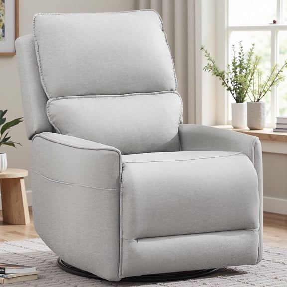 Recliner Chair 360 Swivel Rocker Recliner Chairs for Adults, Small Recliners for Small Spaces, Upholstered Nursery Chairs with Side Pockets, Glider Rocking Chair for Living Room, Nursery Room
