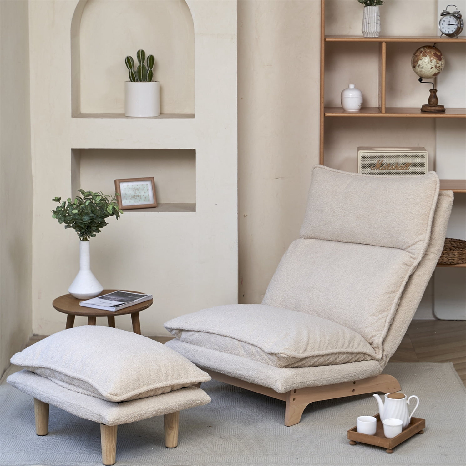 Recliner Chair, Accent Chair with Adjusted Silently And Continuously Function, Foldable Lazy Sofa, Modern Style Living Room Chairs for Reading Playing Games Watching TV and Meditating