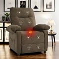 thumbnail image 1 of Recliner Chair for Adults, Recliner Chair with Massage and Heat, Lounge Chair Message Chair for Living Room, Adjustable Modern Reclining Chair with Manual Control and Side Pocket, Brown, 1 of 13