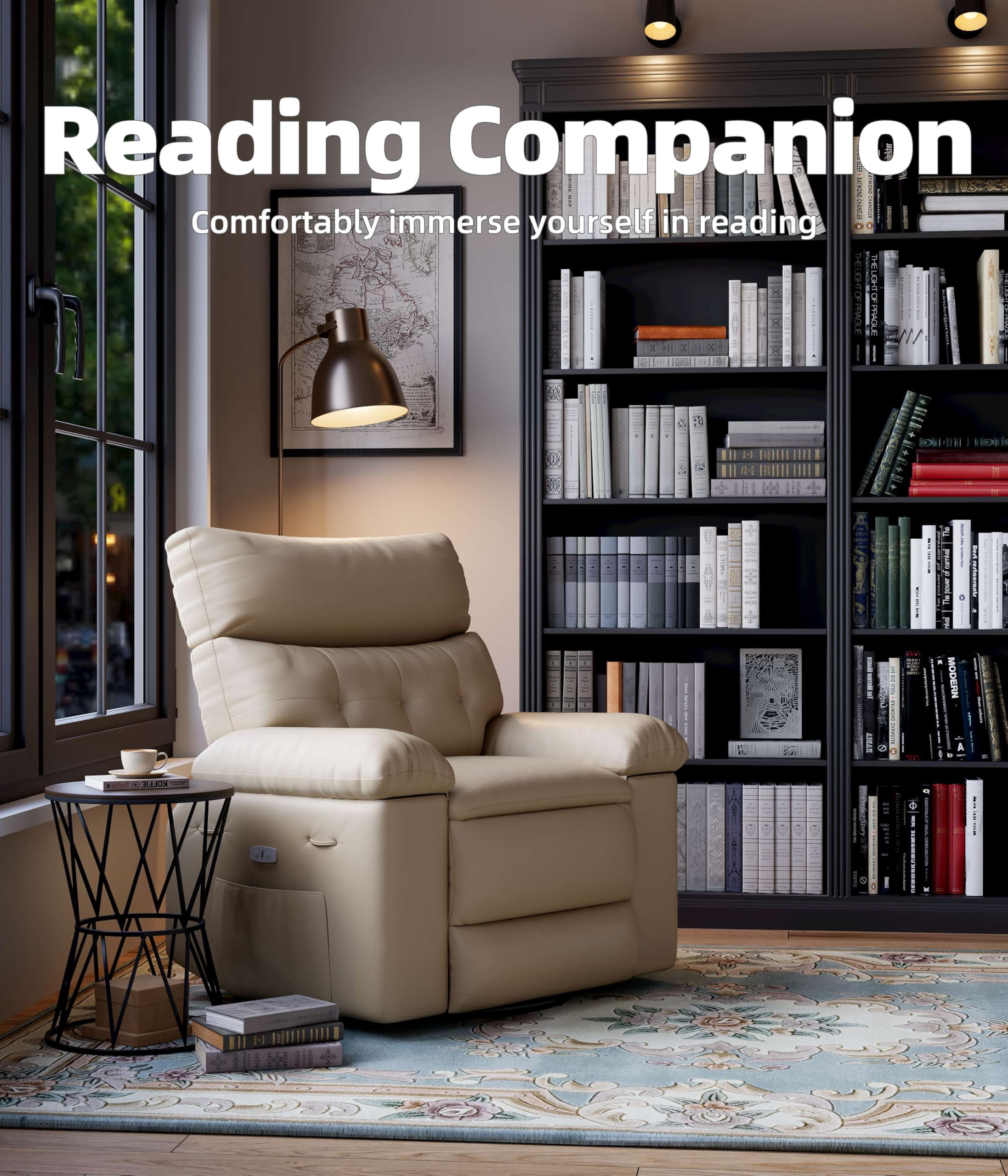 Recliner Chair for Adults, PU Leather Electric Rocker Recliner, 270 ...