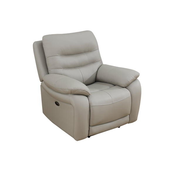 Recliner Chair, Breathing Power Leather Reclining Sofa Seating Couch with Storage Console/Cup Holders (Grey)