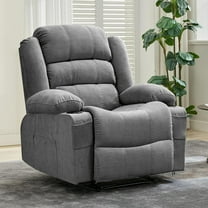 Recliner Chair, Comfy Overstuffed Chair with 3 Reclining Positions, 2 Side Pockets, 2 Front Pockets, Cup Holder, Single Sofa Seat