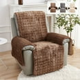 thumbnail image 1 of Recliner Cover Sofa Protector, Velvet Plush Slipcover with Elastic Straps for Furniture Protection, Nonslip Pet-friendly Washable Beige Chair Cover, Topliu, 1 of 8