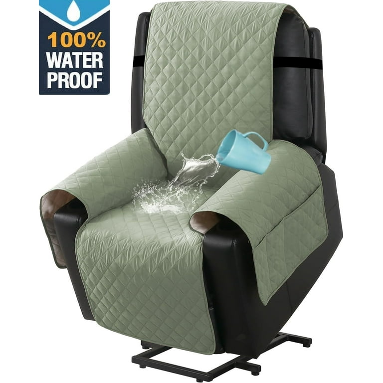 Miaochuan Recliner Chair Covers 100 Waterproof Power Lift Chair Cover with Pocket Non Slip Chair Protector Green Walmart