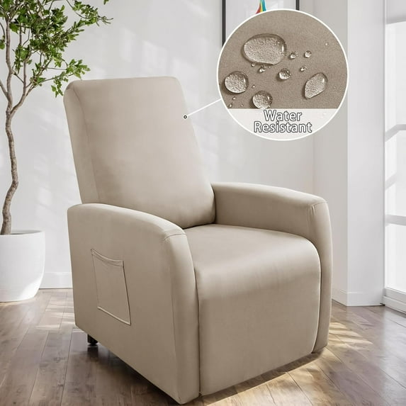 Recliner Chair Covers 4 Pcs Waterproof Small Recliner Sofa Slipcover Stretch Recliner Slipcover for Lazyboy Recliner Chair with Storage Pocket