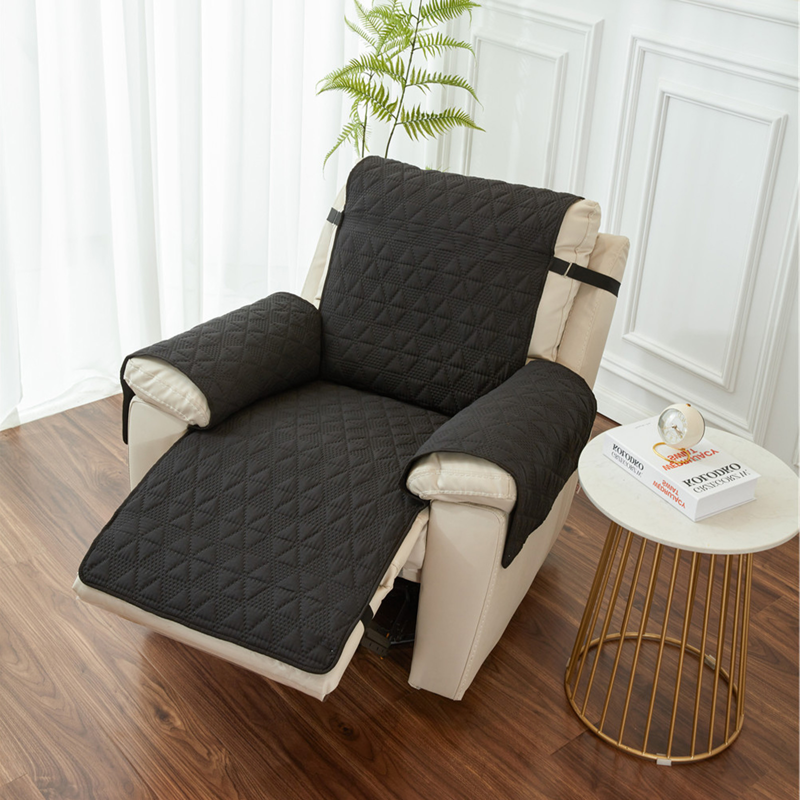 Recliner Chair Covers Non Slip Recliner Cover with 2 Elastic Straps and