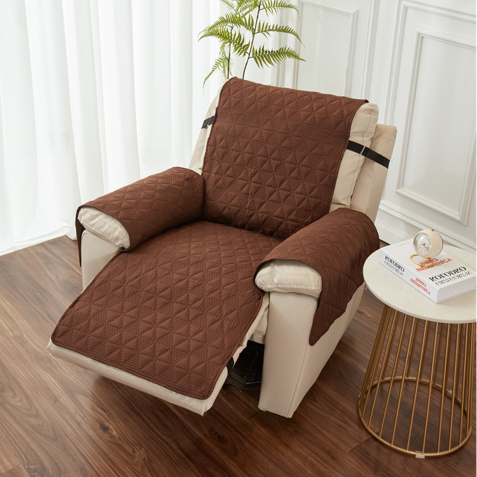 Recliner Chair Covers Non Slip Recliner Cover with 2 Elastic Straps and