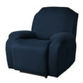 thumbnail image 1 of Recliner Chair Covers Stretch Recliner Cover(Recliner, Navy Blue) 4 Pieces Recliner Couch Cover for Large Recliner with Pocket Elastic Bottom and Ties Furniture Protector for Pet, 1 of 6