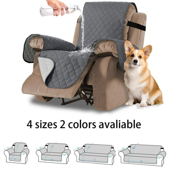Recliner Chair Covers,Waterproof Couch Covers Machine Washable Sofa Cover, Omewoold Couch Slipcover Non Slip Furniture Protector for Pets Dogs Living Room (Gray, 23")