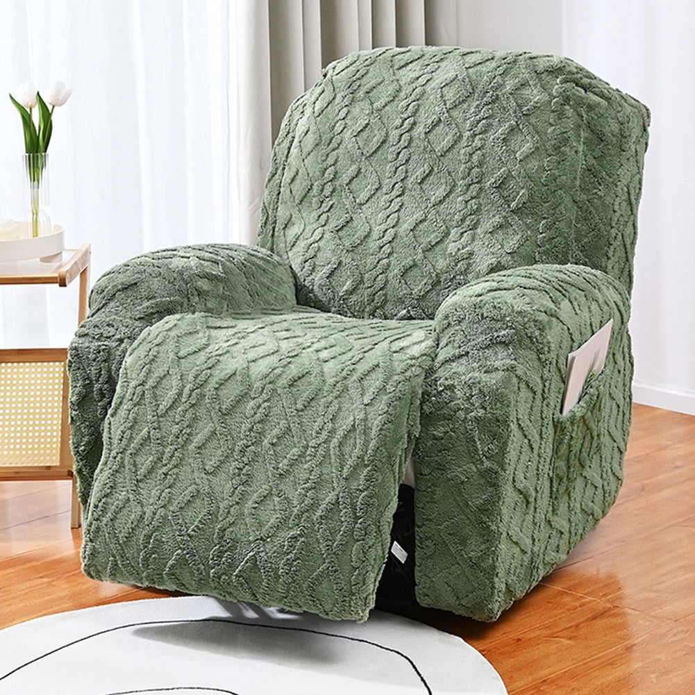 Recliner Chair Covers with Pockets Doublesided Jacquard Weave Washable